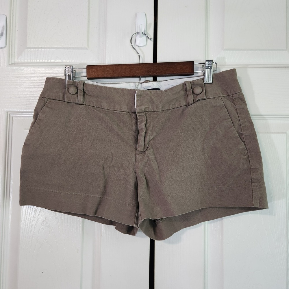 Banana Republic Womens Taupe Brown‎ Stretch Cotton Chino Shorts Size 10 Neutral